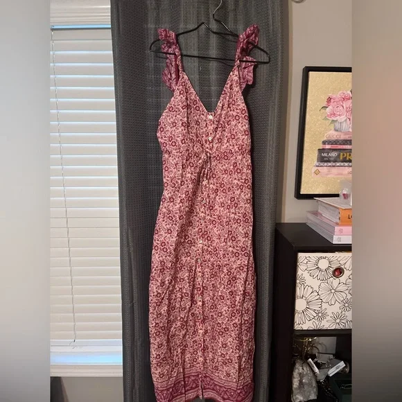 Faherty Hyland Dress in Sun Up Block Print. Size M - Picture 3 of 4